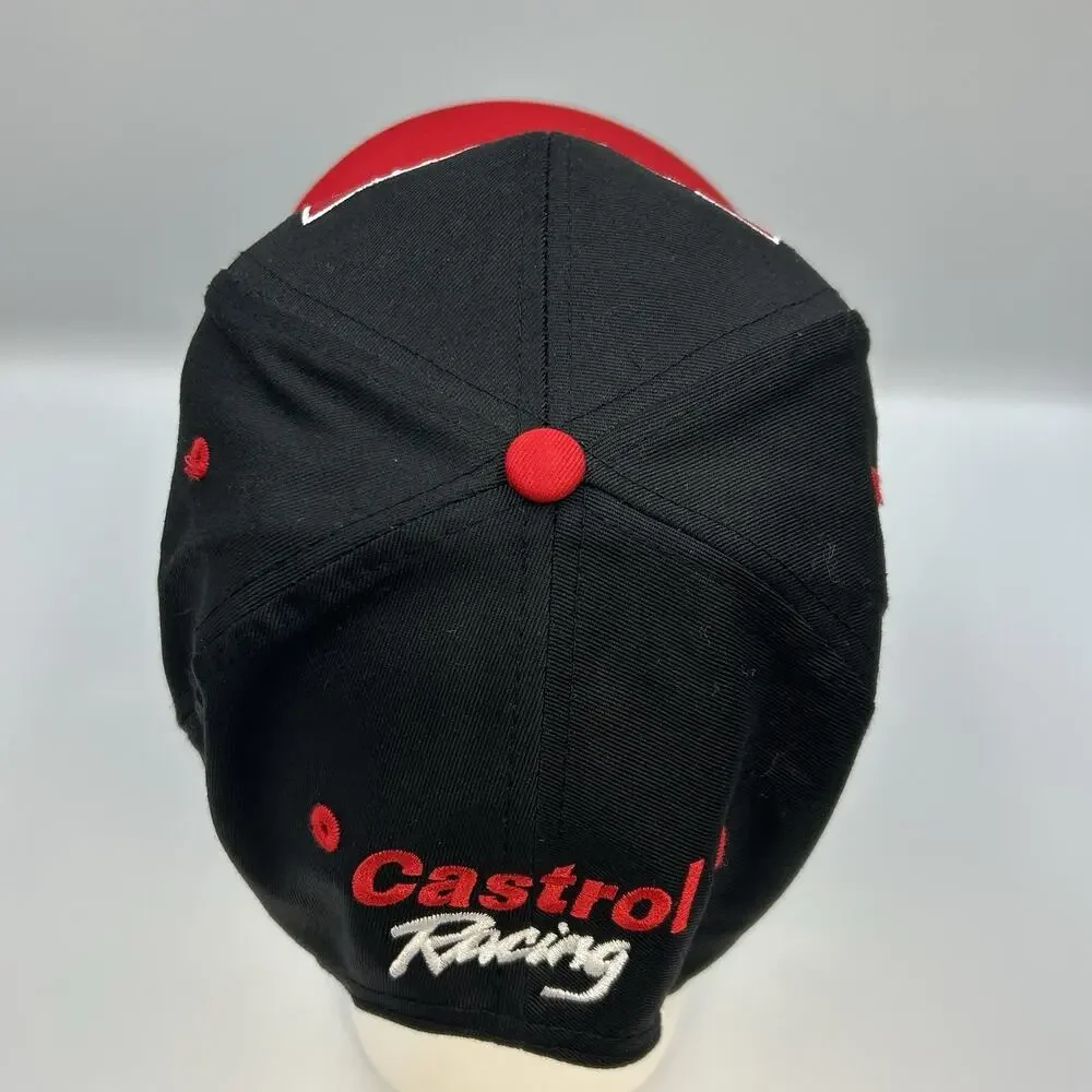 Vintage John Force Embroidered Castrol Racing SnapBack Truckers Cap Hat Logo 7
